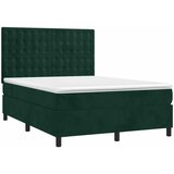  Krevet s oprugama i madracem tamnozeleni 140x190 cm baršunasti | shoptok.hr