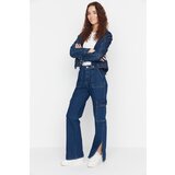 Trendyol Blue Cargo Pocket Slit High Waist 90's Wide Leg Jeans | Shoptok.si