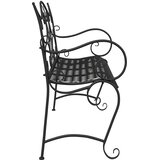  Vrtna klupa 2-Broj sjedala 114 x 56,5 x 90 cm Čelik Crna | shoptok.hr