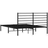 Metalni okvir za krevet s uzglavljem crni 120x200 cm | shoptok.hr