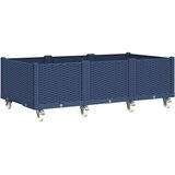  Vrtna sadilica s kotačima plava siva 150x80x54 cm PP | shoptok.hr