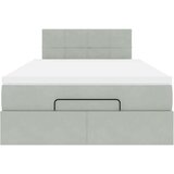 vidaXL Otomanski posteljni okvir z vzmetnico siv 120x200 cm žamet | Shoptok.si