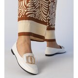 Gemre White women's moccasins with gold decoration Frada | Shoptok.si