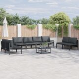 vidaXL Sjedeća garnitura za vrt 8 pcs Antracit Čelik | shoptok.hr