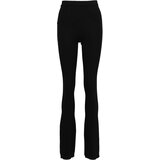 Urban Classics Women's Rib Knit Bootcut Leggings - Black Cene