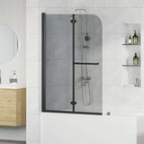  Ograda za tuš Crna 120 x 140 cm ESG staklo i aluminij Cijene