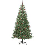 vidaXL Božično drevo med 300 LED z stojalom Zelena 240 cm PVC | Shoptok.si