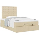  Otomanski okvir kreveta s madraca krem 120x190 cm od tkanine | shoptok.hr