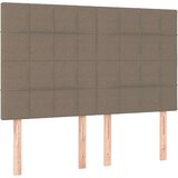  Box spring s madracem LED smeđesivi 140x200 cm tkanina | shoptok.hr
