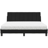 vidaXL Postelja z vzmetnico črna 160x200 cm blago | Shoptok.si