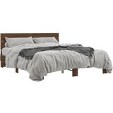Furnova Posteljni okvir rjav hrast 160x200 cm inženirski les in kovina, (21936258) | Shoptok.si