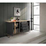 XORA komoda, antracit, barve hrasta | Shoptok.si
