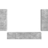  Set TV komoda Zidne 4 pcs Betonski sivi Konstruirano drvo | shoptok.hr