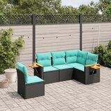 vidaXL 5-dijelni set vrtnih sofa od poliratana s jastucima crni Cijene