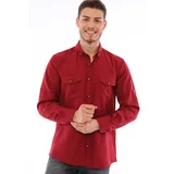 Dewberry G722 MEN'S SHIRT-BURGUNDY