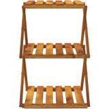  Sklopiva polica 3 razine smeđa 43x31x63 cm masivno drvo bagrema | shoptok.hr