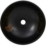 Nadgradni umivaonik crni okrugli Φ 41 x 14 cm keramički | shoptok.hr