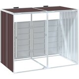  Spremište za 2 kanta za otpad smeđe 144x81x113 cm čelično | shoptok.hr