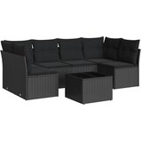  7-dijelni set vrtnih sofa od poliratana s jastucima crni | shoptok.hr