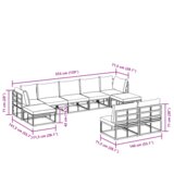 vidaXL Sjedeća garnitura za vrt 9 pcs Crna 353 x 141.5 x 71 cm | shoptok.hr