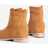 Resti Brown cowboy boots on a covered wedge Terband - Footwear | Shoptok.si
