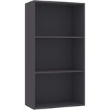 Furnova Knjižna omara 3-nadstropna siva 60x30x114 cm iverna plošča, (21932526) | Shoptok.si
