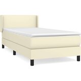  Boxspring - Krevet s oprugama i madracem krem 90 x 190 cm od umjetne kože - Krema 90 x 190 cm Gladak dizajn | shoptok.hr