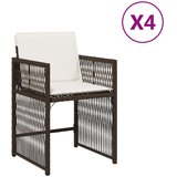 Maison Chic Vrtni stoli - Stol za vrt z blazinami 4 kosi rjav poli ratan JS2254, (21877144) Cene