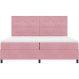  LED Box Spring Krevet Ružičasta 200 x 200 cm Baršun | Shoptok.si
