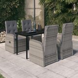  5-dijelni vrtni blagovaonski set s jastucima sivi | shoptok.hr