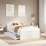 Maison Chic Posteljni okvir - Dvoposteljna postelja - Zakonska postelja brez vzmetnice z vzglavjem 135x190 cm borovina-J13516, (21762915) | Shoptok.si