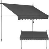 Multi Garden balkonska tenda 300 × 120 cm – podesive visine, vodootporna, s ručicom, siva | shoptok.hr