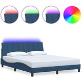  Posteljni okvir brez vzmetnice moder 160x200 cm blago | Shoptok.si