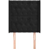  Uzglavlje s ušima crno 83x16x118/128 cm baršunasto | shoptok.hr