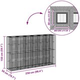  Gabionski uzdignuti krevet 3 pcs Srebrno 250 x 50 x 150 cm | shoptok.hr