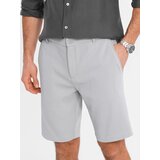 Ombre Men's SLIM FIT short shorts in structured melange knit - black | Shoptok.si