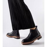 D/CEO Gemre Black flat low ankle boots Tarquinia | Shoptok.si