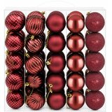  Set božićnih kuglica 75 kom. Vinska crvena 6 cm Polistiren | shoptok.hr