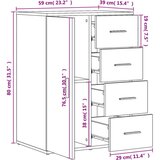 vidaXL Komoda siva sonoma 59x39x80 cm inženirski les | Shoptok.si