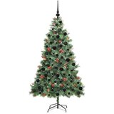  Umjetno božićno drvce 300 LED lampica Topla bijela PVC i metal - 180 cm s LED-ima i crnim kuglicama | shoptok.hr