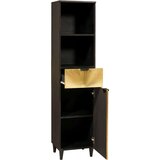 vidaXL Kupaonski ormar s ladicama Crna i zlatna 38 x 33 x 160 cm | shoptok.hr