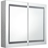  LED kupaonski ormarić s ogledalom siva boja betona 80x12x68 cm | shoptok.hr