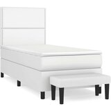  Krevet s oprugama i madracem bijeli 90 x 200 cm od umjetne kože | shoptok.hr