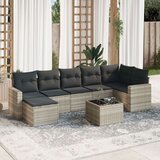 vidaXL 8-dijelni set vrtnih sofa od poliratana s jastucima svjetlosivi | shoptok.hr