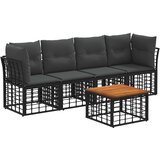  Set vanjskih sofa 5 pcs Crna i tamno siva Poliester | shoptok.hr