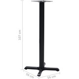  Noga za bistro stol crna 56 x 56 x 107 cm od lijevanog željeza | shoptok.hr