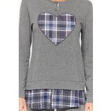 Trendyol Gray Heart Printed Tshirt-Leggings, Knitted Pajamas Set | shoptok.hr