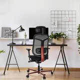 MID.YOU Pisarniški Stol Bicolore High, Črna, Rdeča | Shoptok.si