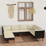  8-dijelna vrtna garnitura od poliratana s jastucima crna | shoptok.hr