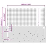 vidaXL Varjena žična ograja z 5 U stebrički Srebrna 0.6x10 m Jeklo | Shoptok.si